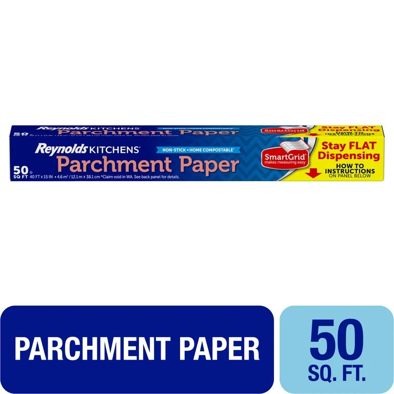 Reynolds Kitchens Stay Flat Parchment Paper with SmartGrid, 50 square feet | Walmart (US)