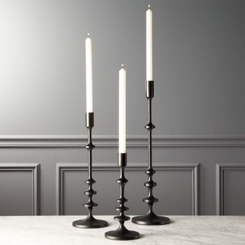 Allis Black Taper Candle Holders | CB2 | CB2