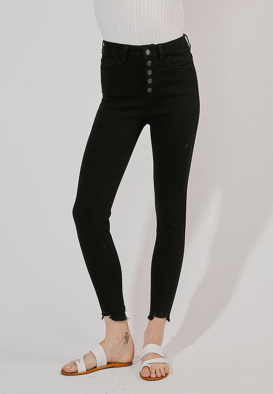 KanCan™ Super Skinny High Rise Button Fly Black Jean | Maurices