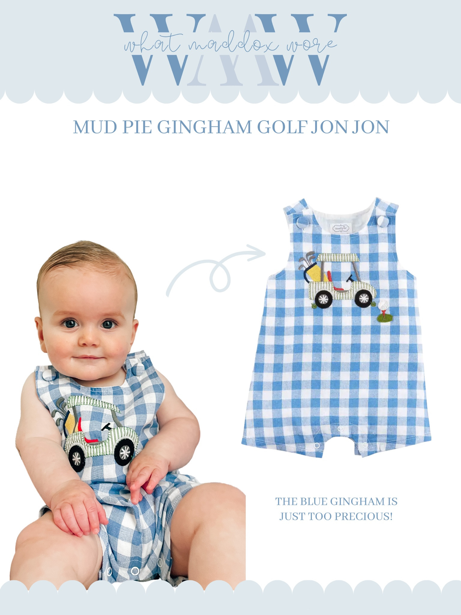 WMW - why Maddox wore 🤍 Mud Pie Golf & Gingham Jon Jon 

#LTKfamily #LTKbaby #LTKkids