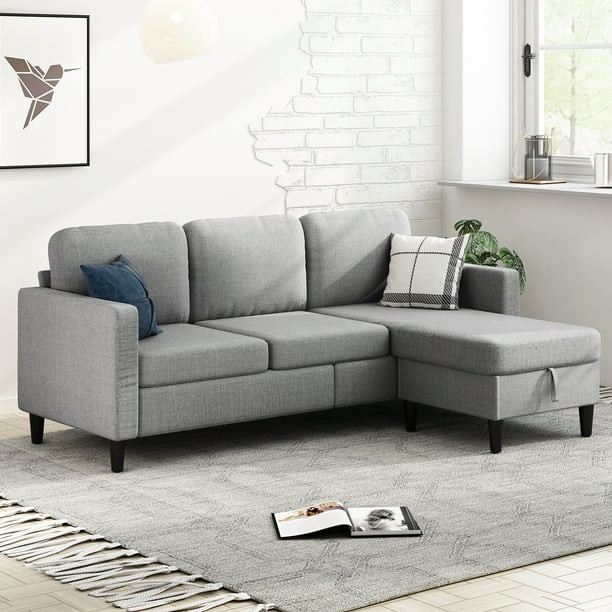 MUZZ Sectional Sofa with Movable Ottoman, Free Combination Sectional Couch, Small L Shaped Sectio... | Walmart (US)