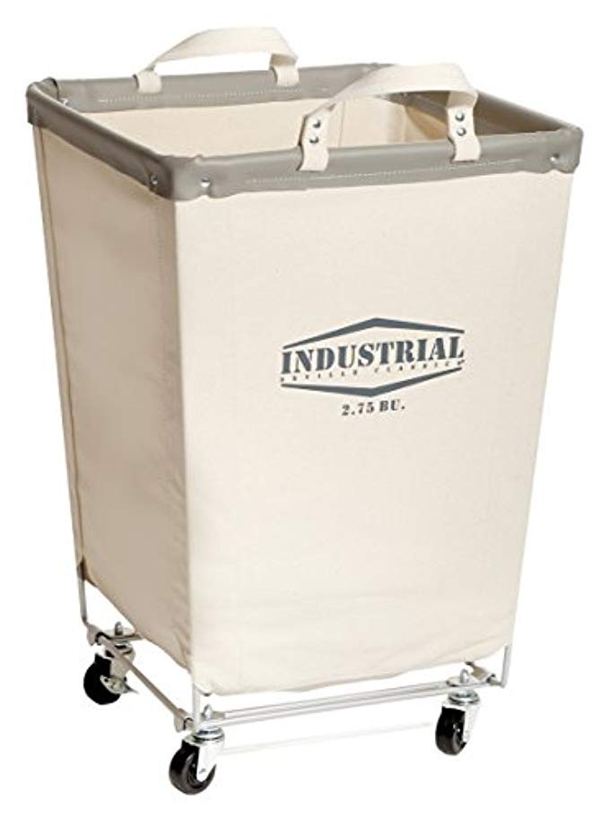 Seville Classics Commercial Heavy-Duty Canvas Laundry Hamper with Wheels, 18.1" D x 18.1" W x 27" H, | Amazon (US)