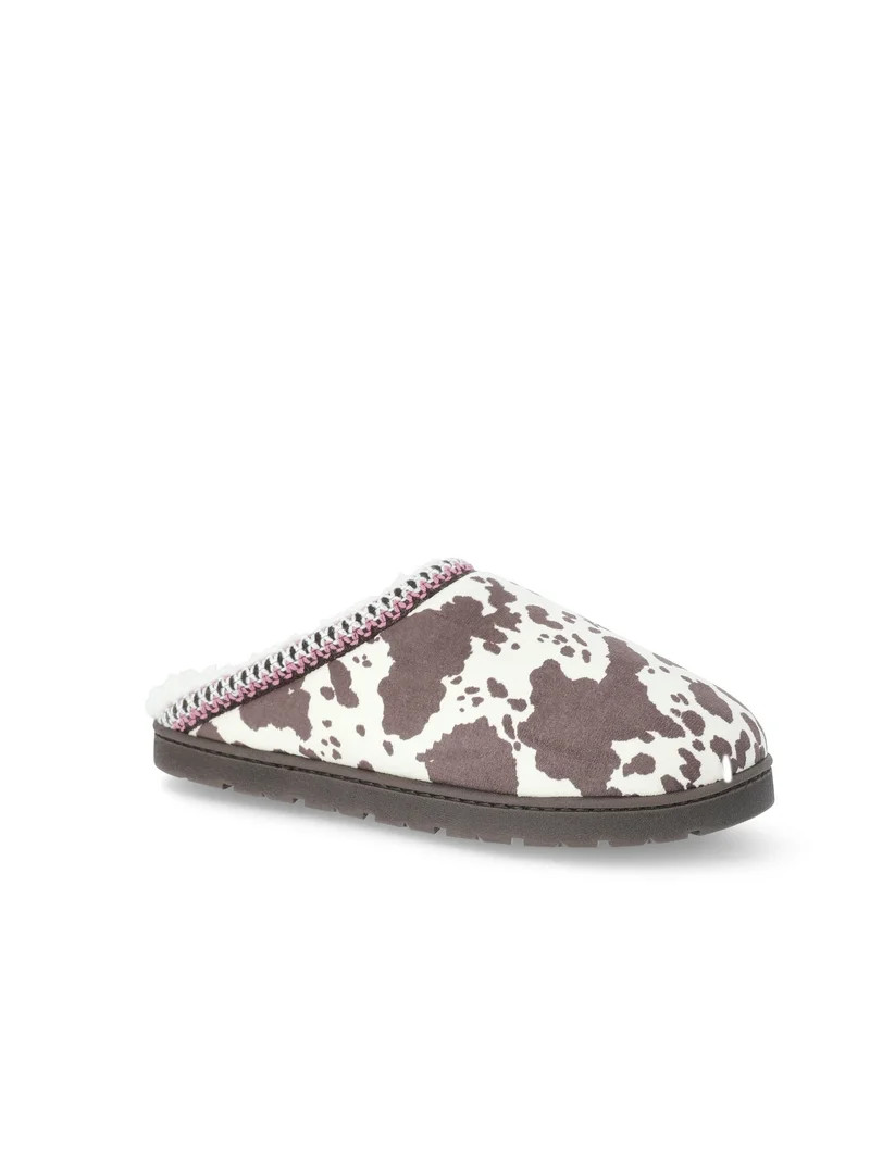 No Boundaries Women's Cow Print Clog Slippers | Walmart (US)