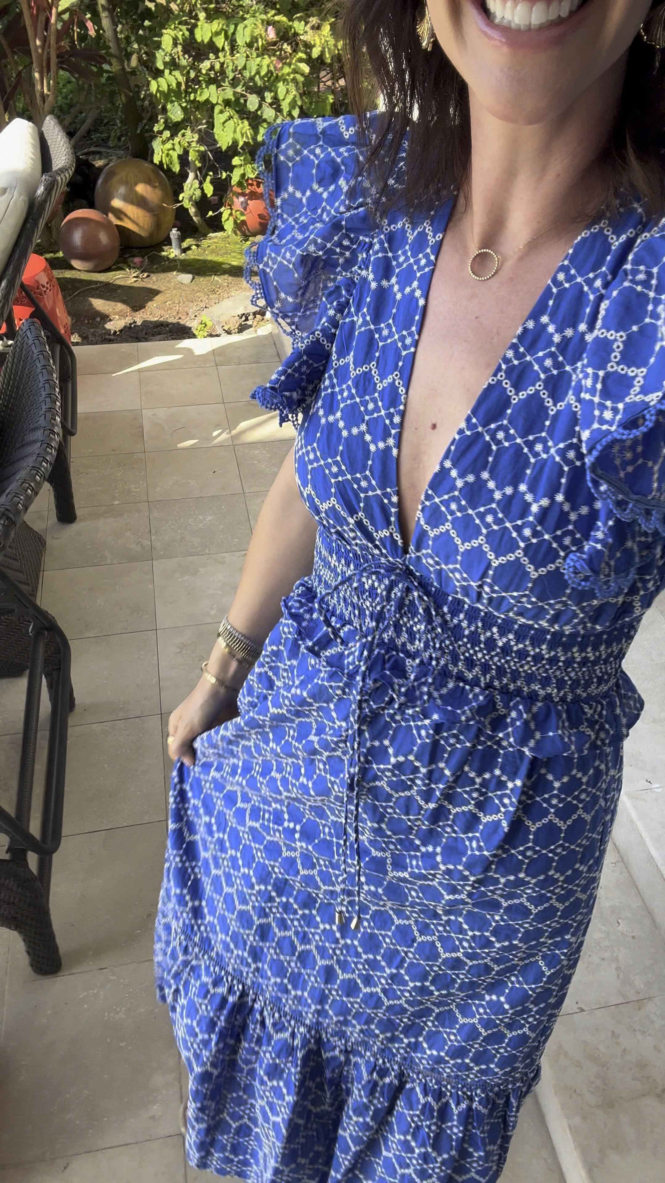 This beautiful cobalt blue eyelet lace blue maxi dress is back in stock. Perfect for vacation. Brunch with friends. Or anything! I’m wearing a small. Grab it while you can! 

#LTKTravel #LTKSeasonal