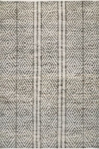 Dark Gray May Diamond Lattice 10' x 14' Area Rug | Rugs USA