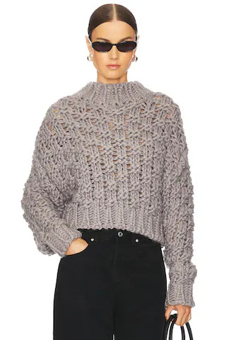 Lovers and Friends Jolene Knit Sweater in Heather Grey from Revolve.com | Revolve Clothing (Global)