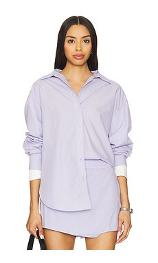 Line & Dot Maxin Shirt in Blue & Coral from Revolve.com | Revolve Clothing (Global)