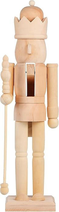Ciieeo Puppet King Soldier DIY Nutcracker Craft Toys Unpainted Nutcracker DIY Wooden Nutcracker D... | Amazon (US)