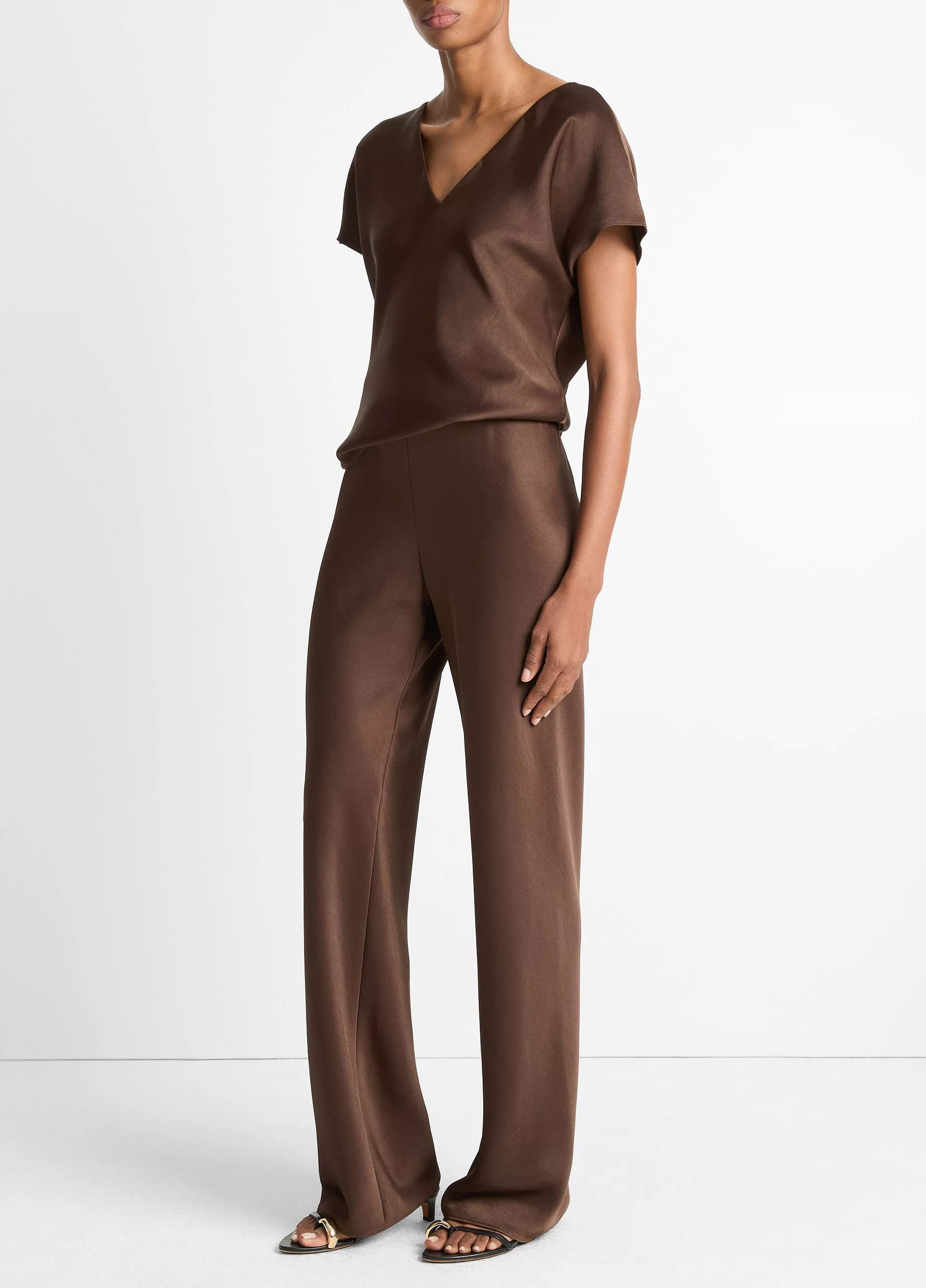 Colette High-Rise Fluid Satin Bias Pant | Vince LLC