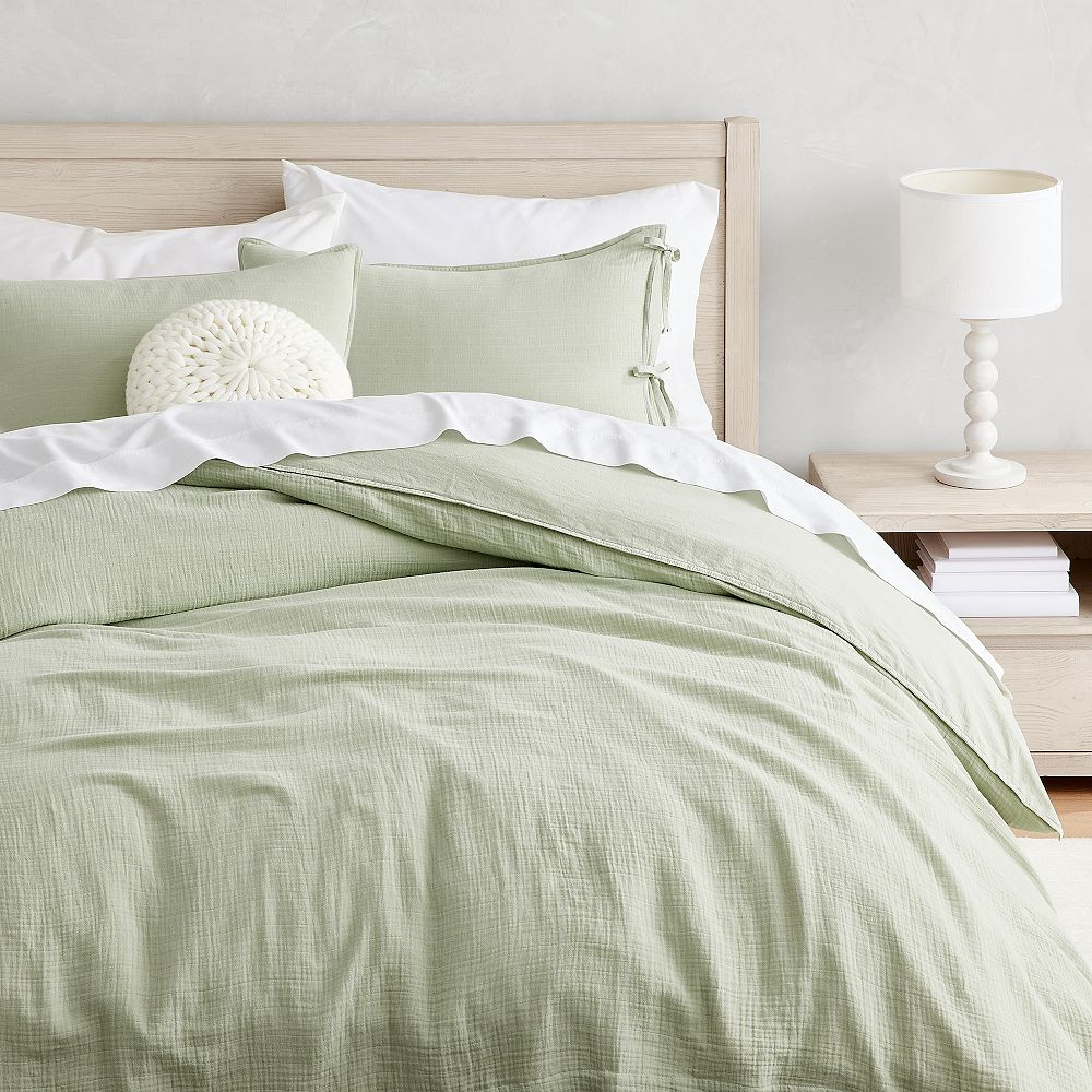 Soft Gauze Duvet, Full/Queen, Sage | Pottery Barn Teen