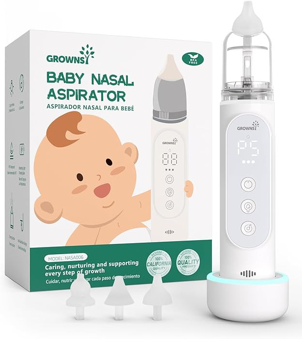 GROWNSY Nasal Aspirator for Baby, Upgraded 5 Suction Levels Baby Nose Sucker, IPX7 Waterproof Ele... | Amazon (US)