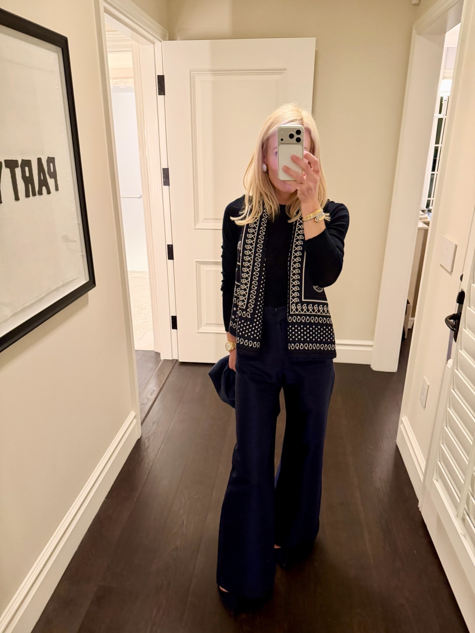Black & navy outfit. I linked my Julia Amory top in a different color! My shawl is from Hermès.

#LTKootd #LTKStyleTip