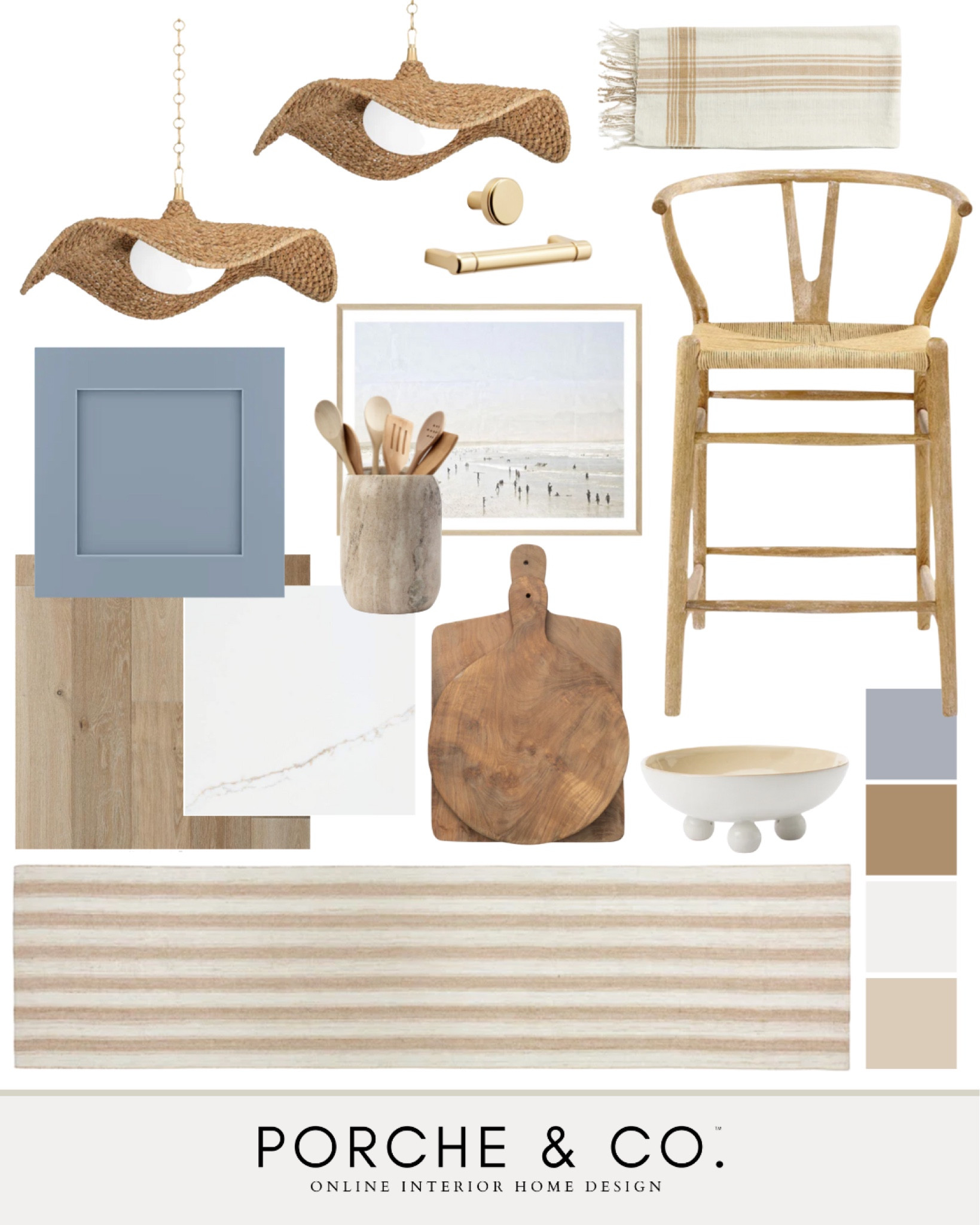 Kitchen mood board, kitchen inspo, coastal kitchen inspo, woven pendants, striped runner, blue kitchen, coastal kitchen design 

#LTKstyletip #LTKhome #LTKsalealert