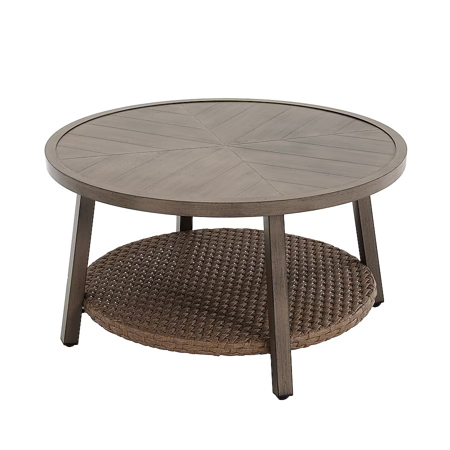 allen + roth Emerald Cove Round Wicker Coffee Table 32-in W x 32-in L | Lowe's