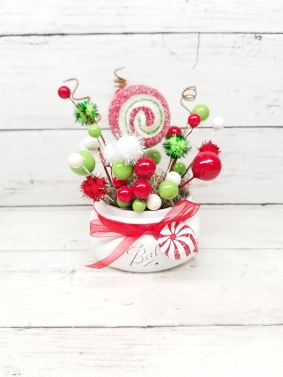 Christmas Tiered Tray Decor Peppermint Decor Candy Cane | Etsy | Etsy (US)