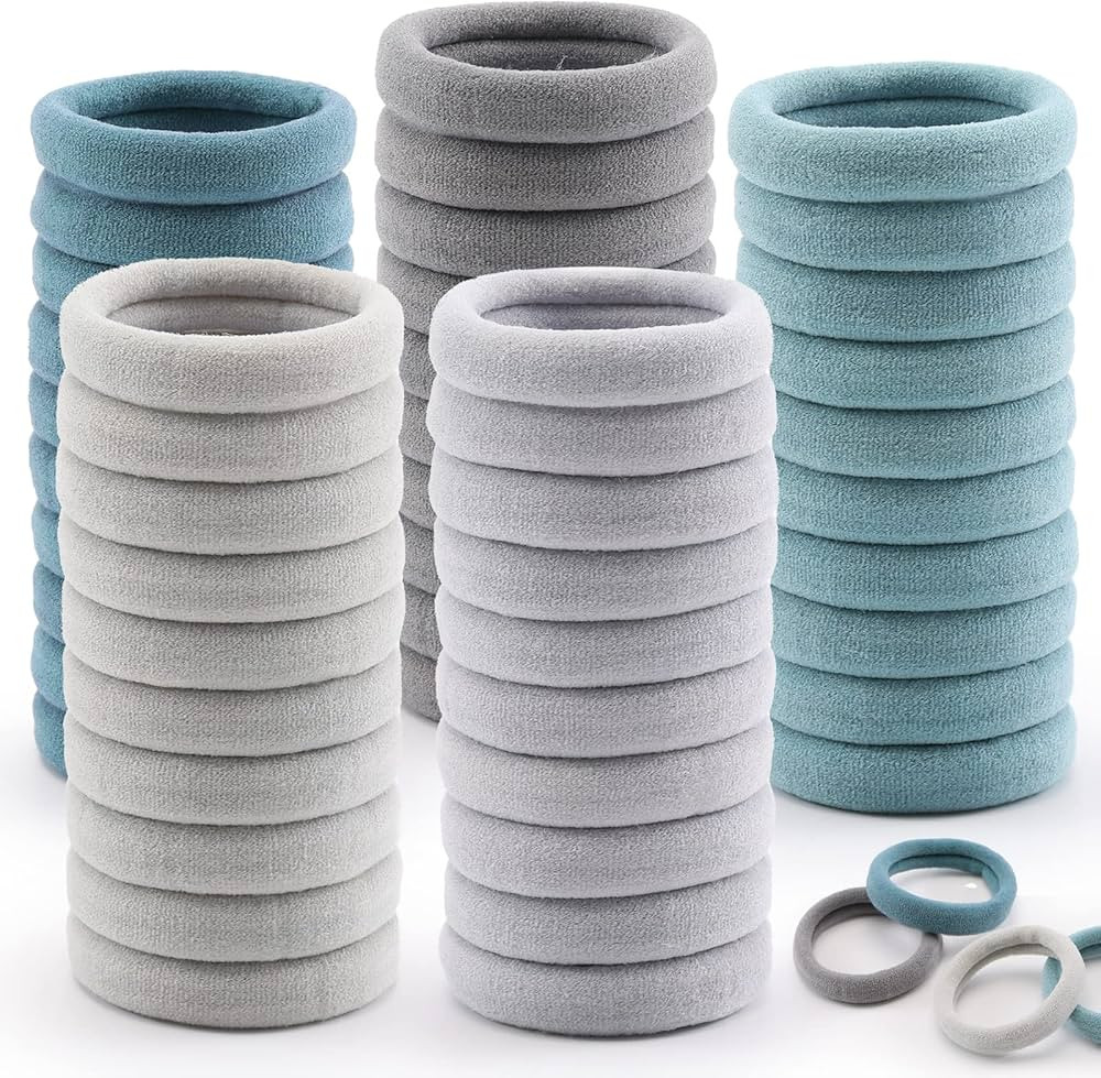 100 Pcs Thick Seamless Hair Ties, Ponytail Holders Hair Accessories No Damage for Thick Hair, Val... | Amazon (US)