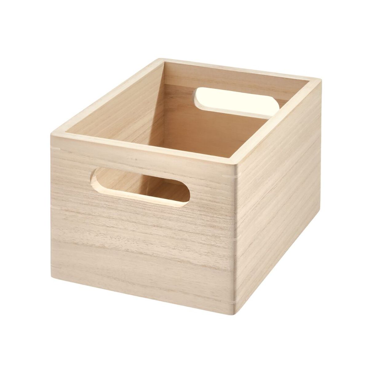 THE HOME EDIT Narrow Wooden All-Purpose Bin Sand | The Container Store