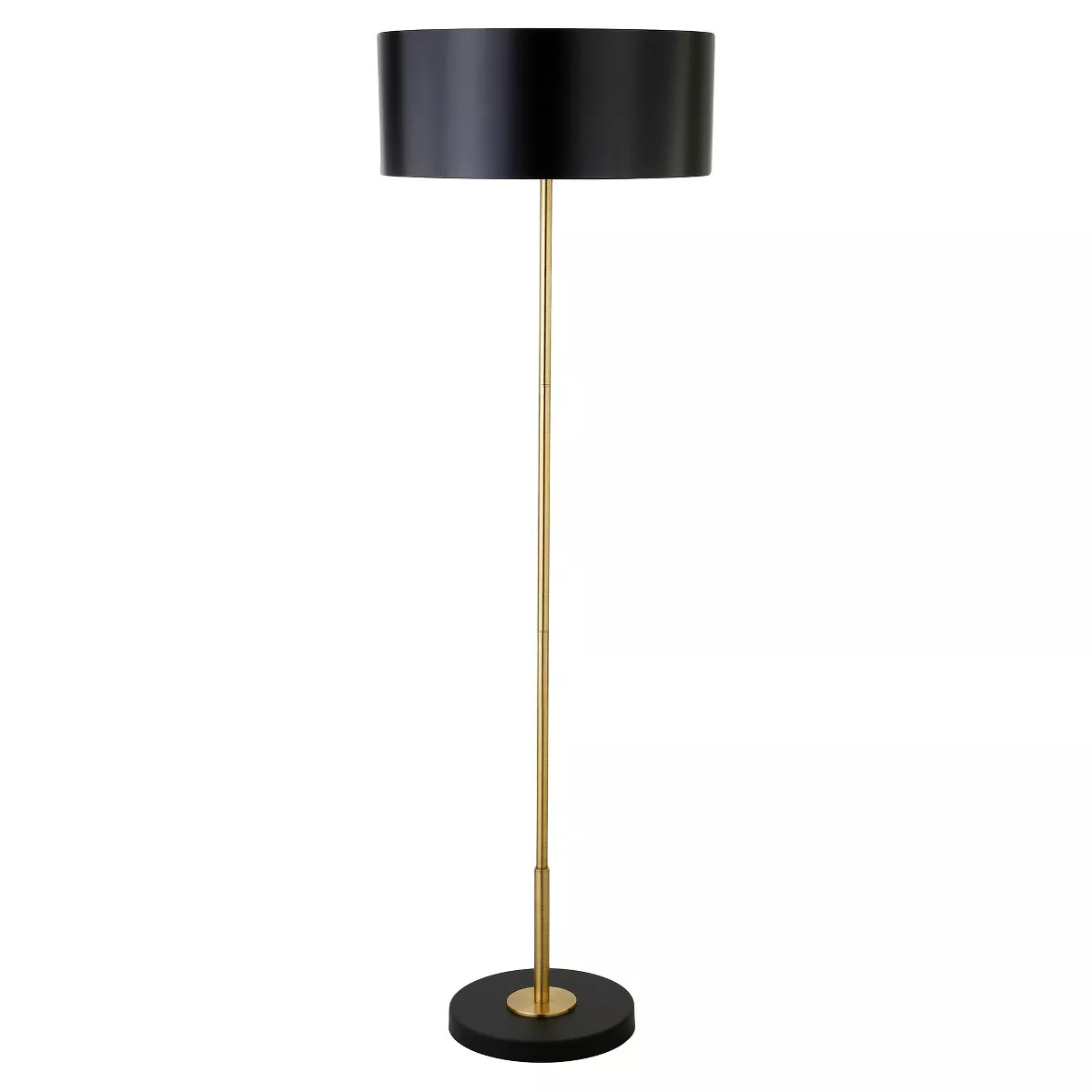 Hampton & Thyme 2-Light Two-Tone Floor Lamp with Metal Shade Brass/Blackened Bronze/Black: UL Lis... | Target
