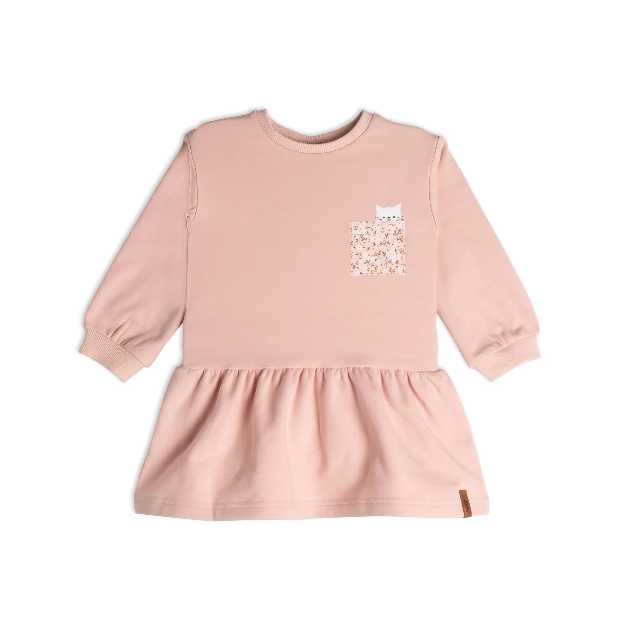 Long Sleeve Fleece Dress Soft Pink | Deux par Deux Childrens Designer Clothing