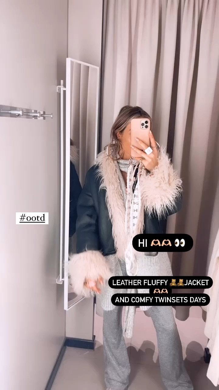 Fun Leather jacket we love ❤️ also have it in pink. Wearing size UK 14 and added this comfy twin flared grey set. Cozy flared leggings we love these days. And added a pair of new balance sneakers. Happy wearing girlies 💕💕
Phone charms from our brand @prettypiecesbySiss (www.bySiss.com)
BOOHOO, twinset, casual comfy style, winter jacket, teddy coat, fur jacket. 

#LTKU #LTKHoliday #LTKstyletip