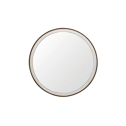 Fritz White Seagrass and Antique Brass 36-Inch Mirror | Bellacor