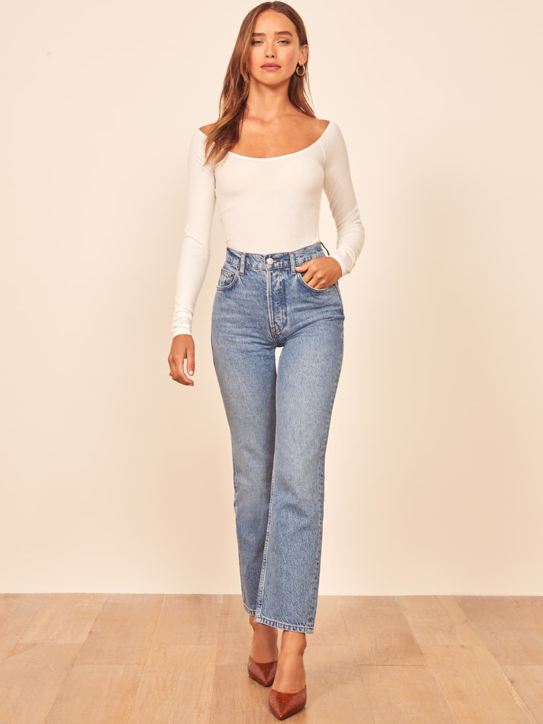 Cynthia High Rise Straight Jeans | Reformation (Global)
