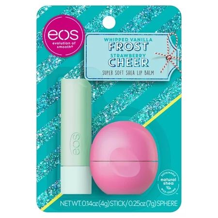($4.99 Value) eos Holiday Lip Balm Stick and Sphere Whipped Vanilla Frost and Strawberry Cheer Moisu | Walmart (US)