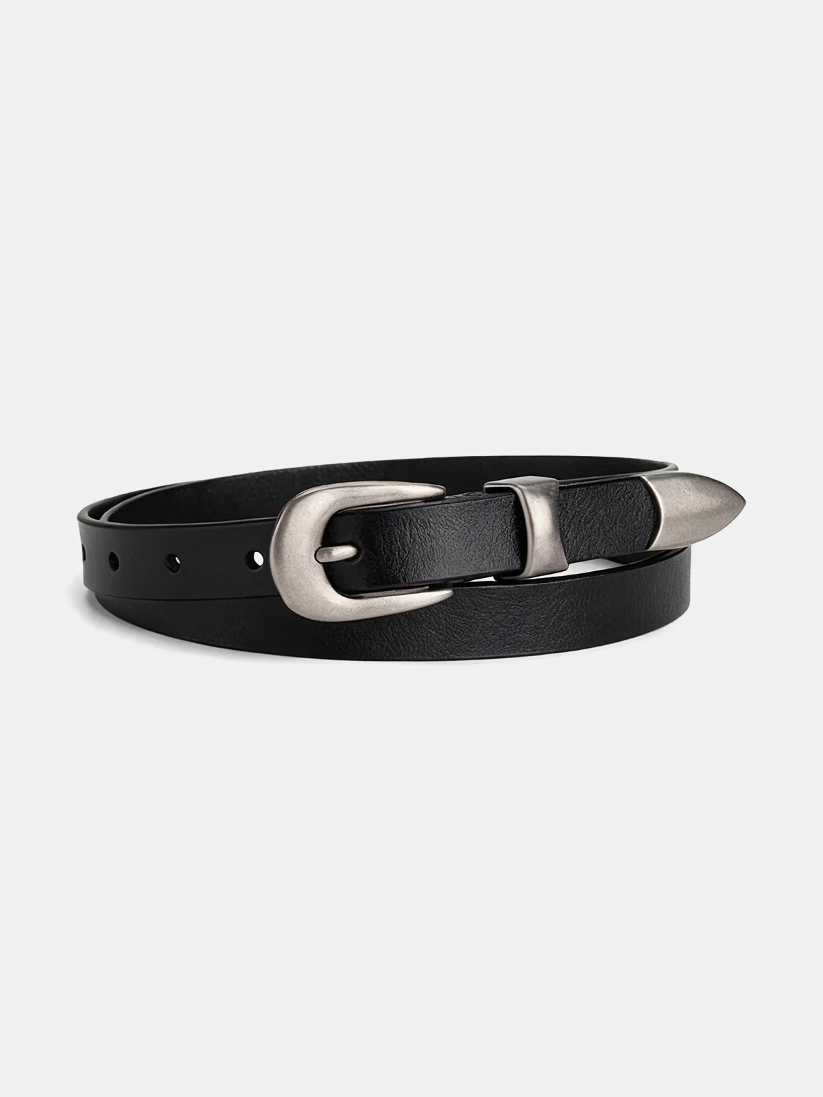 Pointed Tip Detail PU Leather Belt | Commense