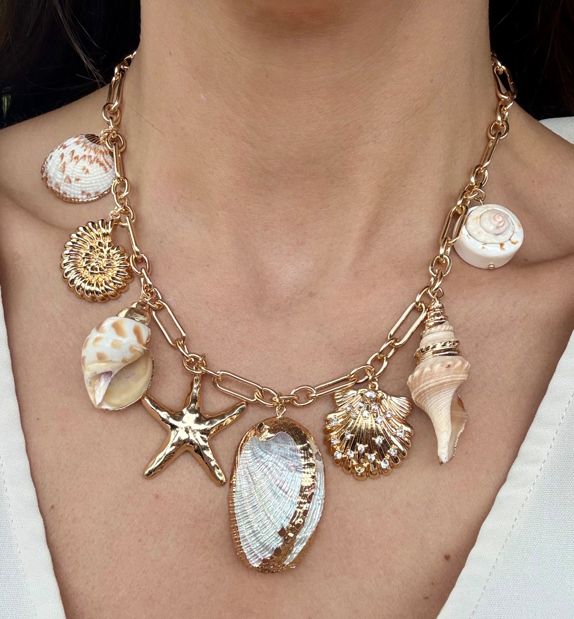 Beach shell necklace 

#LTKootd