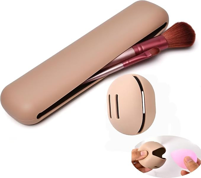 Travel Makeup Sponge Brush Holder, Soft Silicone Beauty Make Up Brush Blender Case Organizer for ... | Amazon (CA)