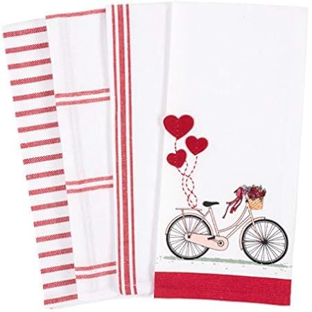 Artoid Mode Love Heart Bicycle Swan Kitchen Dish Towels, 18 x 26 Inch Seasonal Valentine's Day Anniv | Amazon (US)