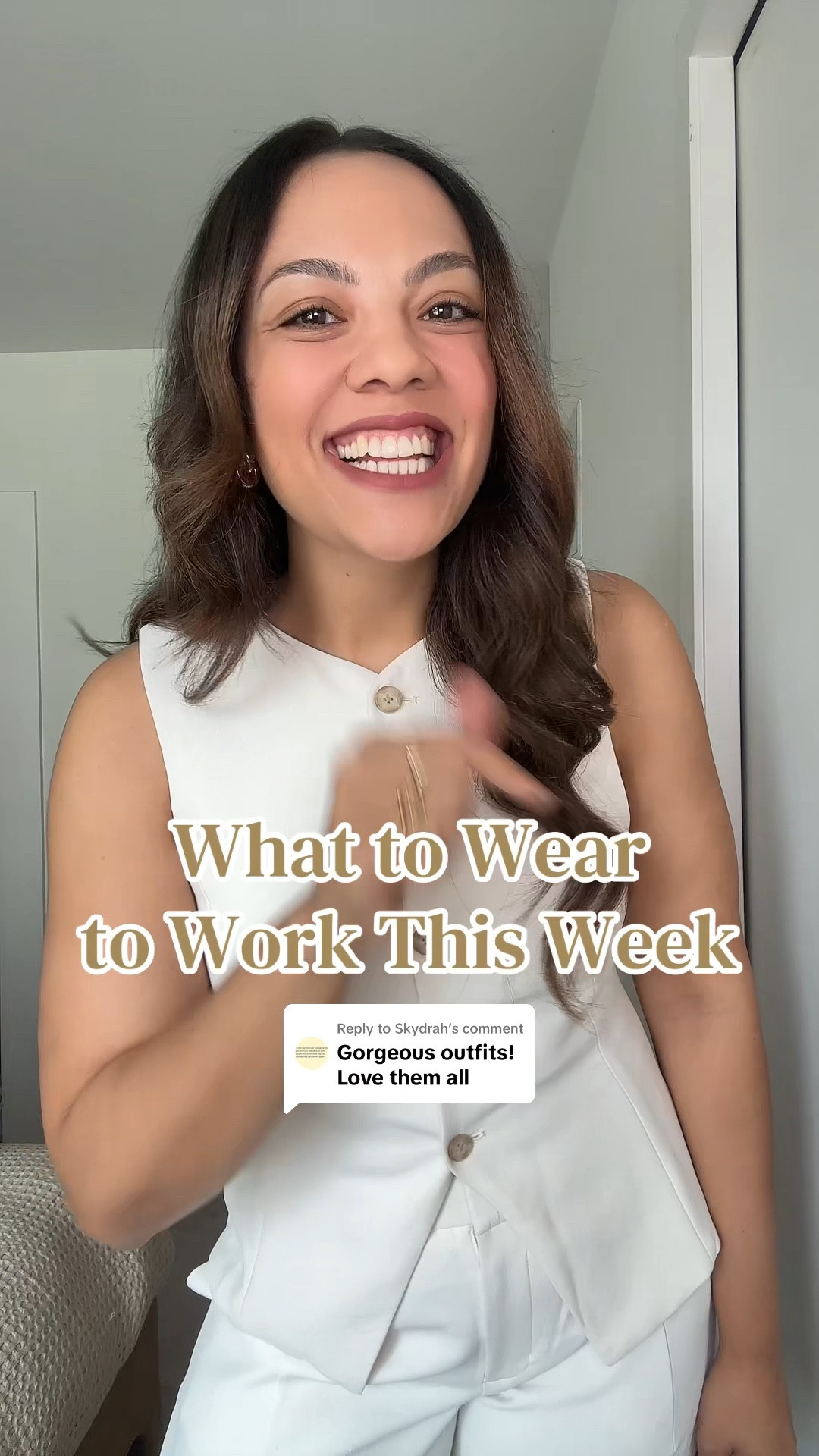 Here is what you can wear to work this week!

Monday:
-Aritzia white barrel trousers, I have a size 10. 
-Aritzia white button-up vest, I have a size 10. 
-Black kitten heels. 
-Ganni leopard print tote bag. 

Tuesday:
-Aritzia black poplin dress, I have a size medium. 
-Agolde washed black denim jacket. I have a medium. 
-Zara black flip-flops. 

Wednesday:
-Aritzia black pull-on linen pants, I have a large. 
-Aritzia white T-shirt, I have a large. 
-Sézane chartreuse jacket, I have a size medium. 

Thursday:
-Aritzia black Tshirt, I have a size medium. 
-Aritzia olive green pleated midi skirt, I have a medium. 
-Quince black and silver studded belt. 

Friday:
-Aritzia black silk top, I have a size medium. 
-Citizens of Humanity medium wash baggy jeans, I have a size 29.

#LTKworkwear #LTKcanada #LTKstyletip
