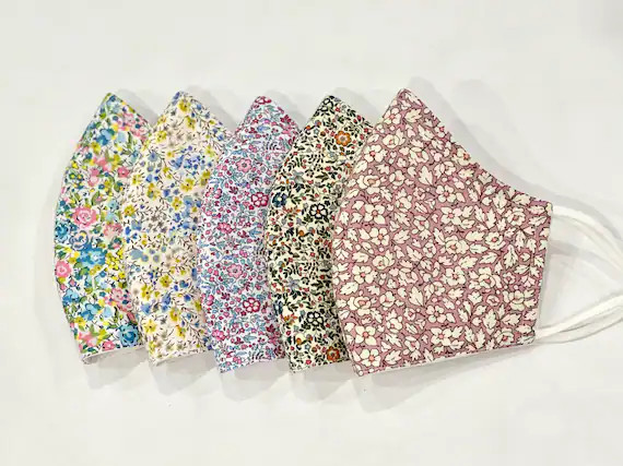 Liberty of London Tana Lawn Cotton Face Mask w/ Adjustable | Etsy | Etsy (US)