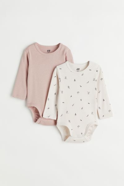 2-pack Cotton Bodysuits | H&M (US)