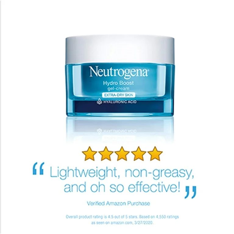 Neutrogena Hydro Boost Hyaluronic Acid Hydrating Gel-Cream Face Moisturizer to Hydrate & Smooth E... | Walmart (US)