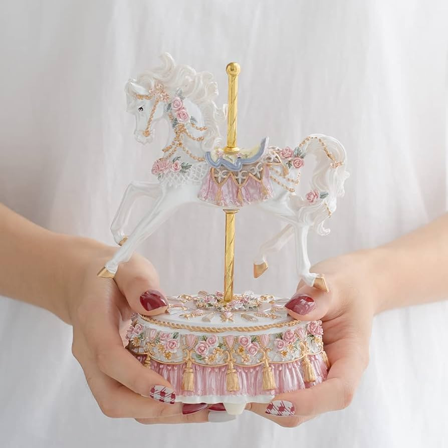 LOVE FOR YOU Gift Wrapped Music Box Carousel Horse European Style Musical Decoration for Girls an... | Amazon (US)