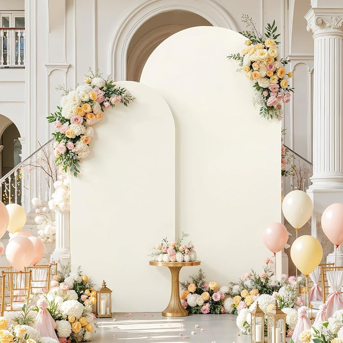 7.2FT 6FT Arch Backdrop Cover for Wedding, Set of 2 Stretchy Spandex Fitted Arch Stand Cover for ... | Amazon (US)