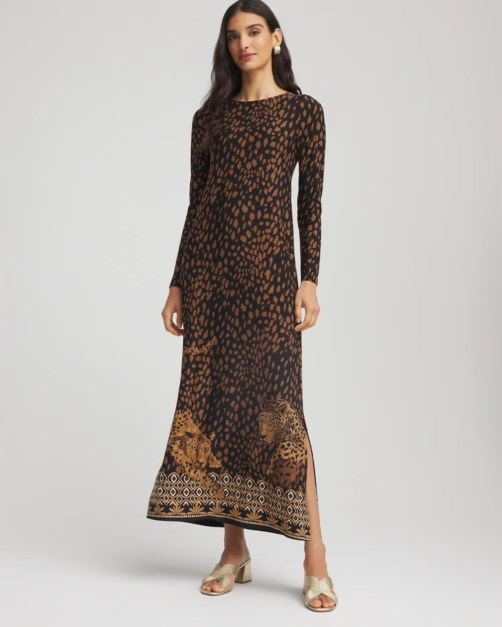 Cheetah-Print Boatneck Column Dress | Chico's
