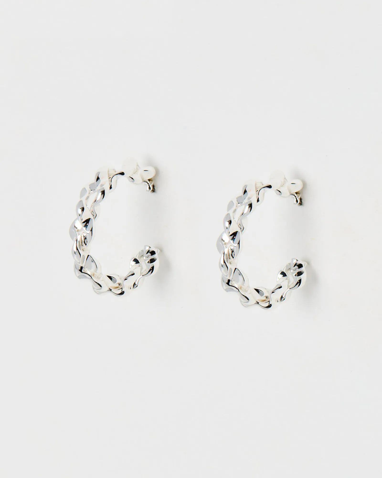 Roselyn Plaited Textured Silver Hoop Earrings | Oliver Bonas | Oliver Bonas (Global)