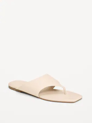 Faux-Leather Wide Thong Sandal for Women | Old Navy (CA)