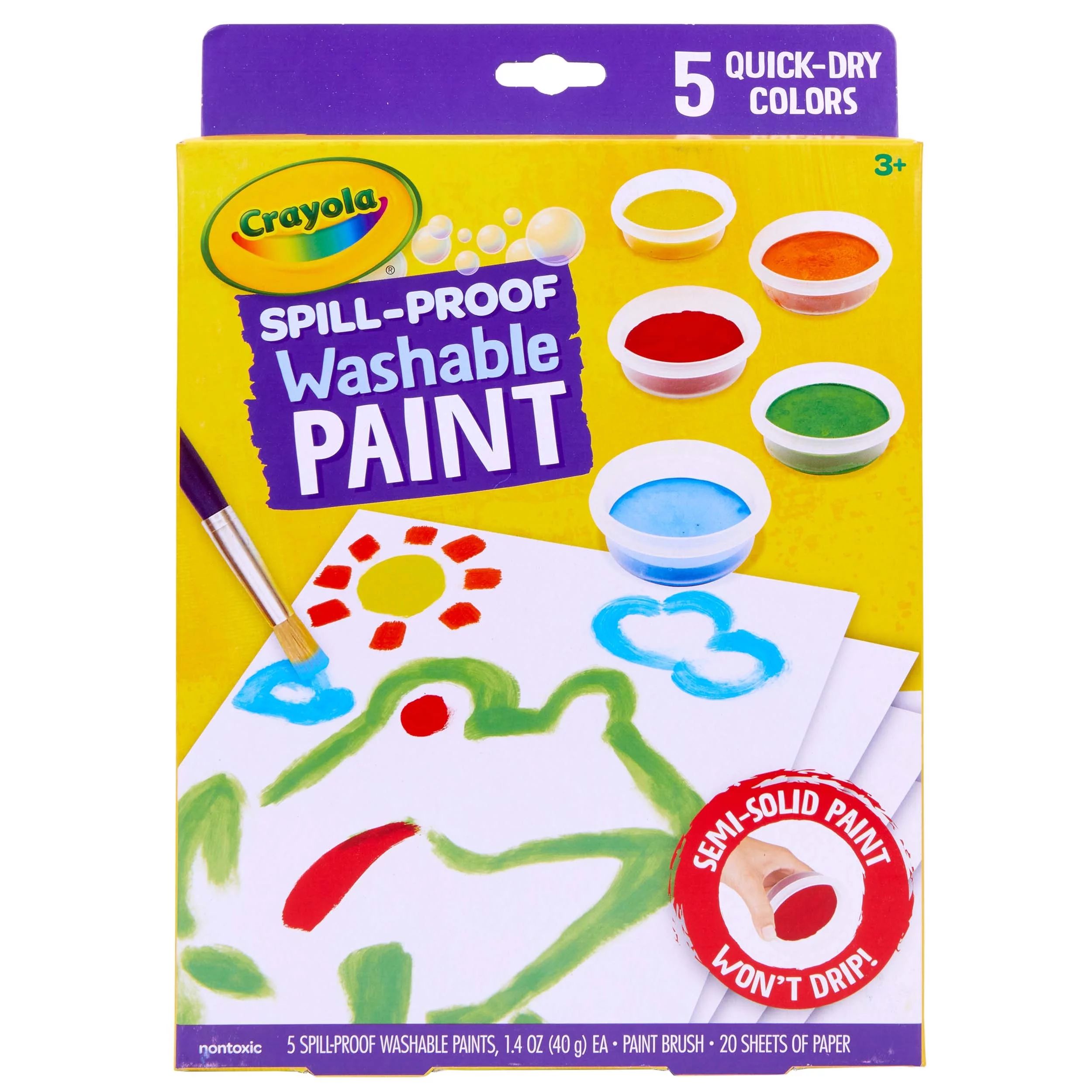 Crayola Washable Paint Set, Spill Proof, School Supplies, Teacher Gifts, Beginner Unisex Child | Walmart (US)