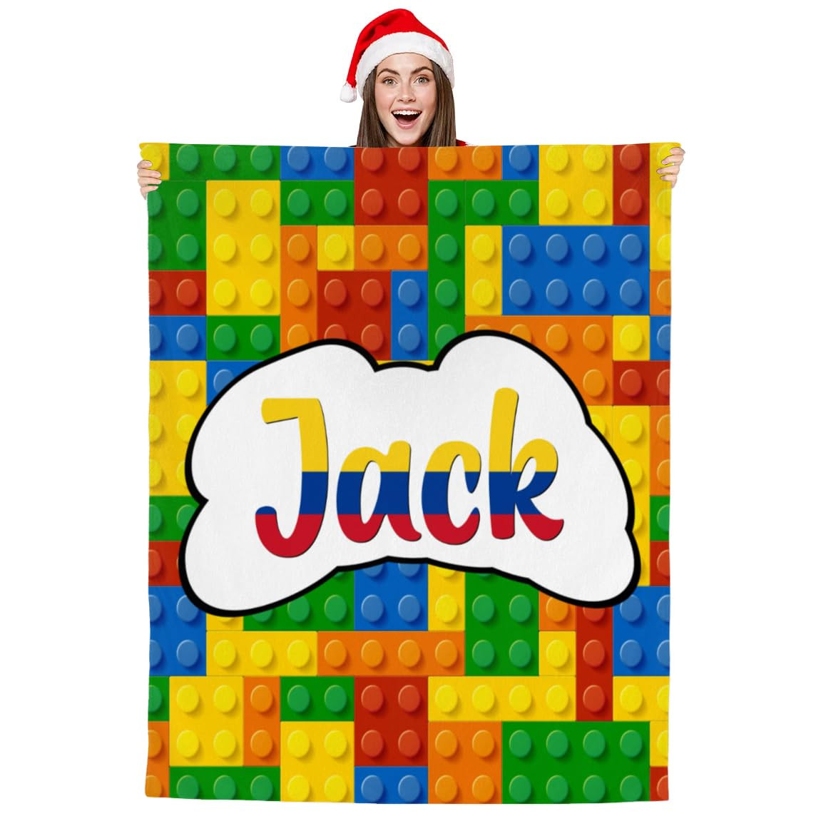 Personalized Blankets Throw Blankets 30"×40" Colorful Building Blocks | Amazon (US)