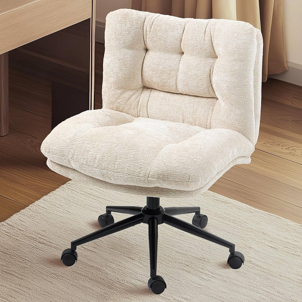 Dowinx Criss Cross Chair with Wheels, Dual-Layer Thickened Cushion, Premium Fabric Morden Home Va... | Amazon (US)