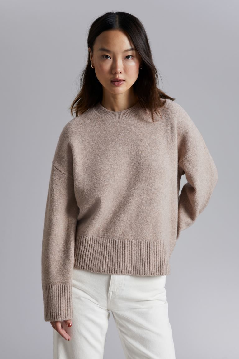 Relaxed Fit Knitted Jumper - Mole - Ladies | H&M GB | H&M (UK, MY, IN, SG, PH, TW, HK)