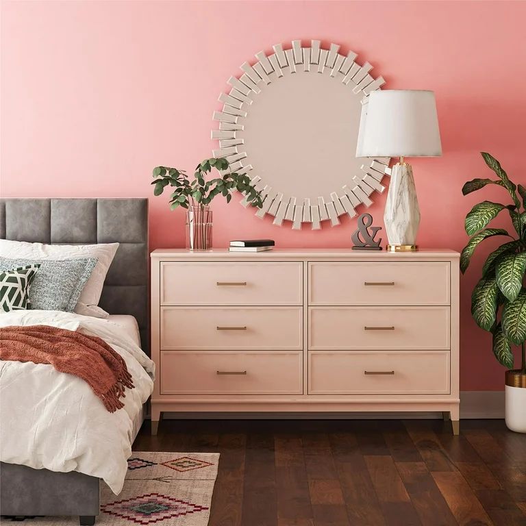 CosmoLiving by Cosmopolitan Westerleigh 6 Drawer Dresser, Pink - Walmart.com | Walmart (US)