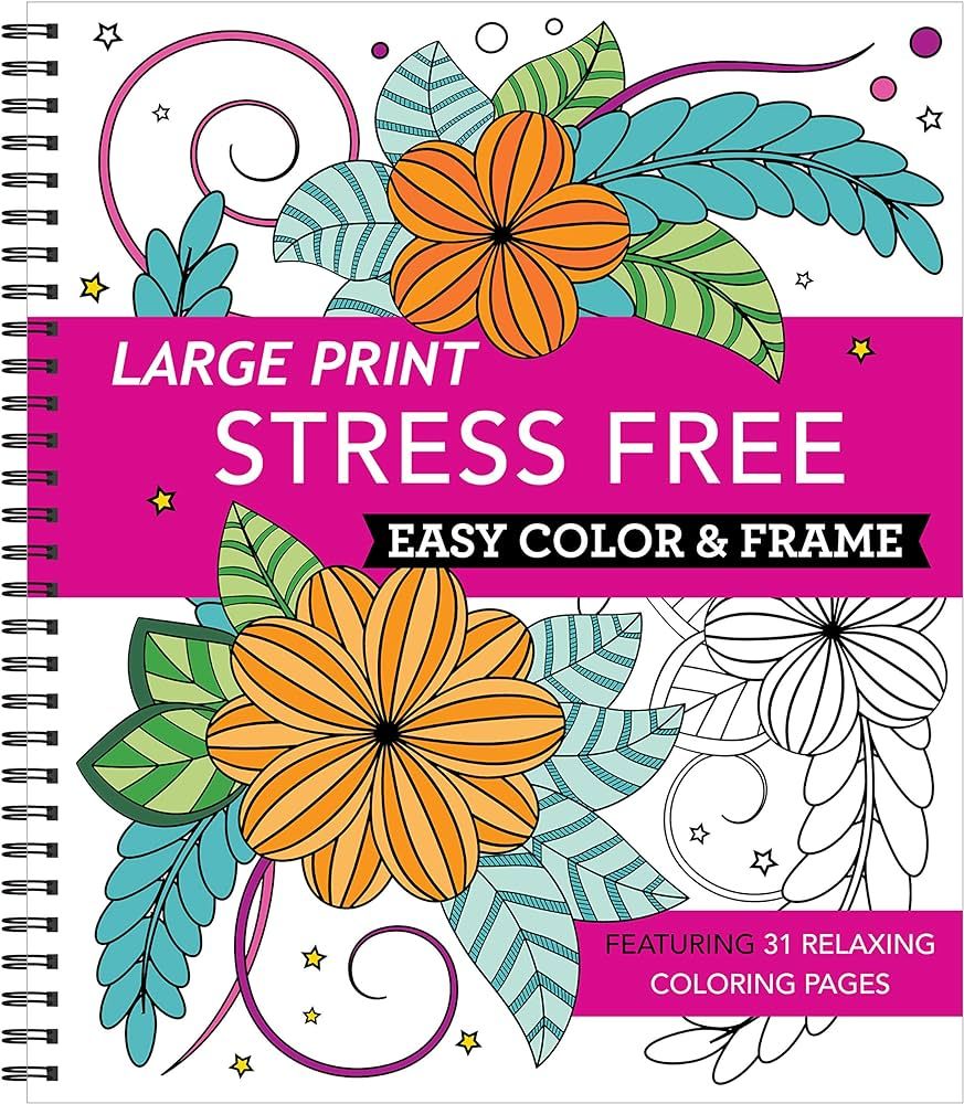 Large Print Easy Color & Frame - Stress Free (Adult Coloring Book) | Amazon (US)