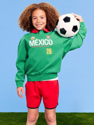 FIFA World Cup 26™ Mexico Dynamic Fleece Collared Graphic Sweatshirt for Kids | Old Navy (US)