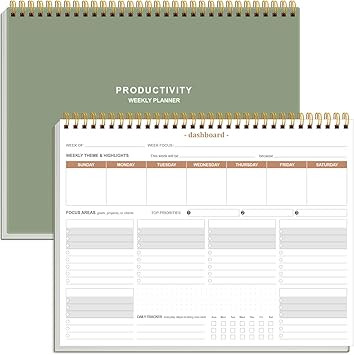 Weekly Productivity Planner - 8.5" x 11" Dashboard Desk Notepad Has 6 Focus Areas to List Tasks f... | Amazon (US)