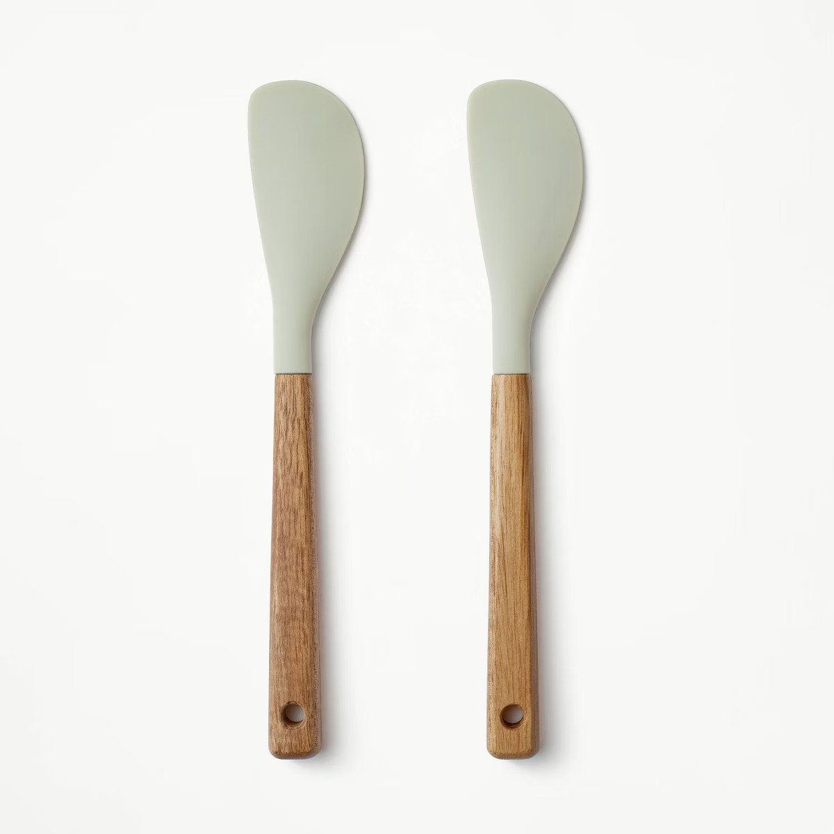 2pk Acacia Wood/Silicone Mini Spatula Set Cream - Figmint™: BPA-Free Flexible Kitchen Utensils,... | Target