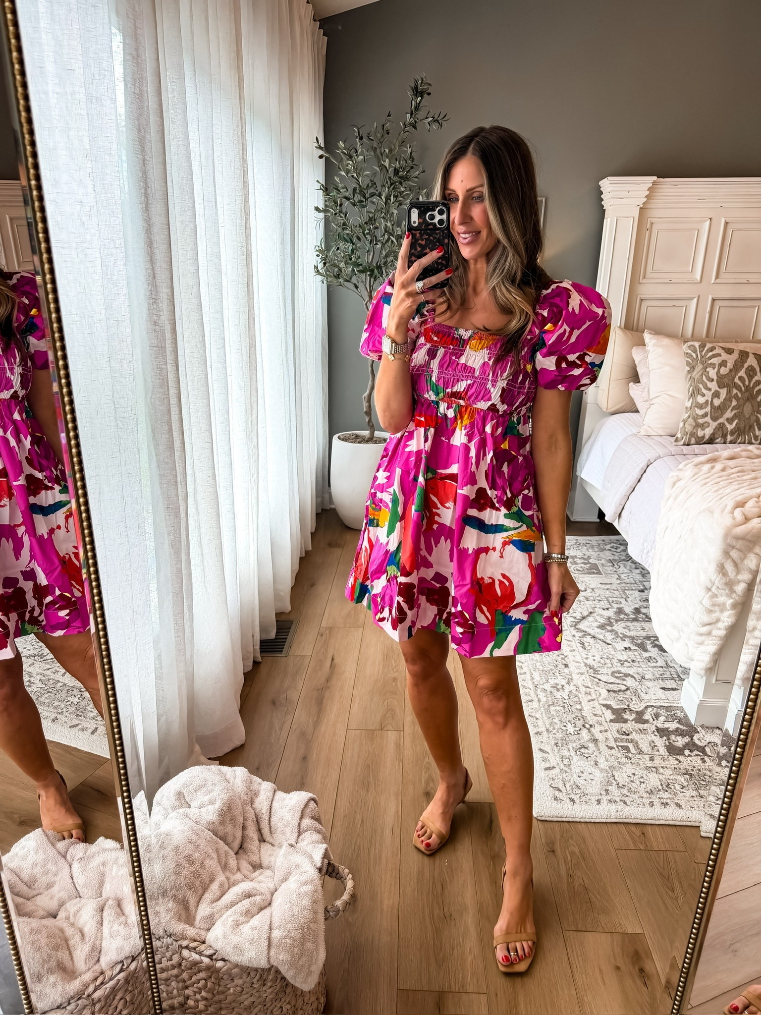 This colorful mini dress is such a fun statement piece for summer 🌺 the bold floral print, puff sleeves, and easy fit make it perfect for vacation, brunch, showers, or any event where you want to brighten things up a little. Paired it with neutral heels to let the dress do all the talking

summer dress, colorful dress, floral mini dress, vacation outfit, brunch outfit, wedding guest dress, puff sleeve dress, resort wear, bright summer fashion, feminine style, vacation dresses, boutique style, themominstyle

#LTKMothersDay #LTKSeasonal #LTKootd